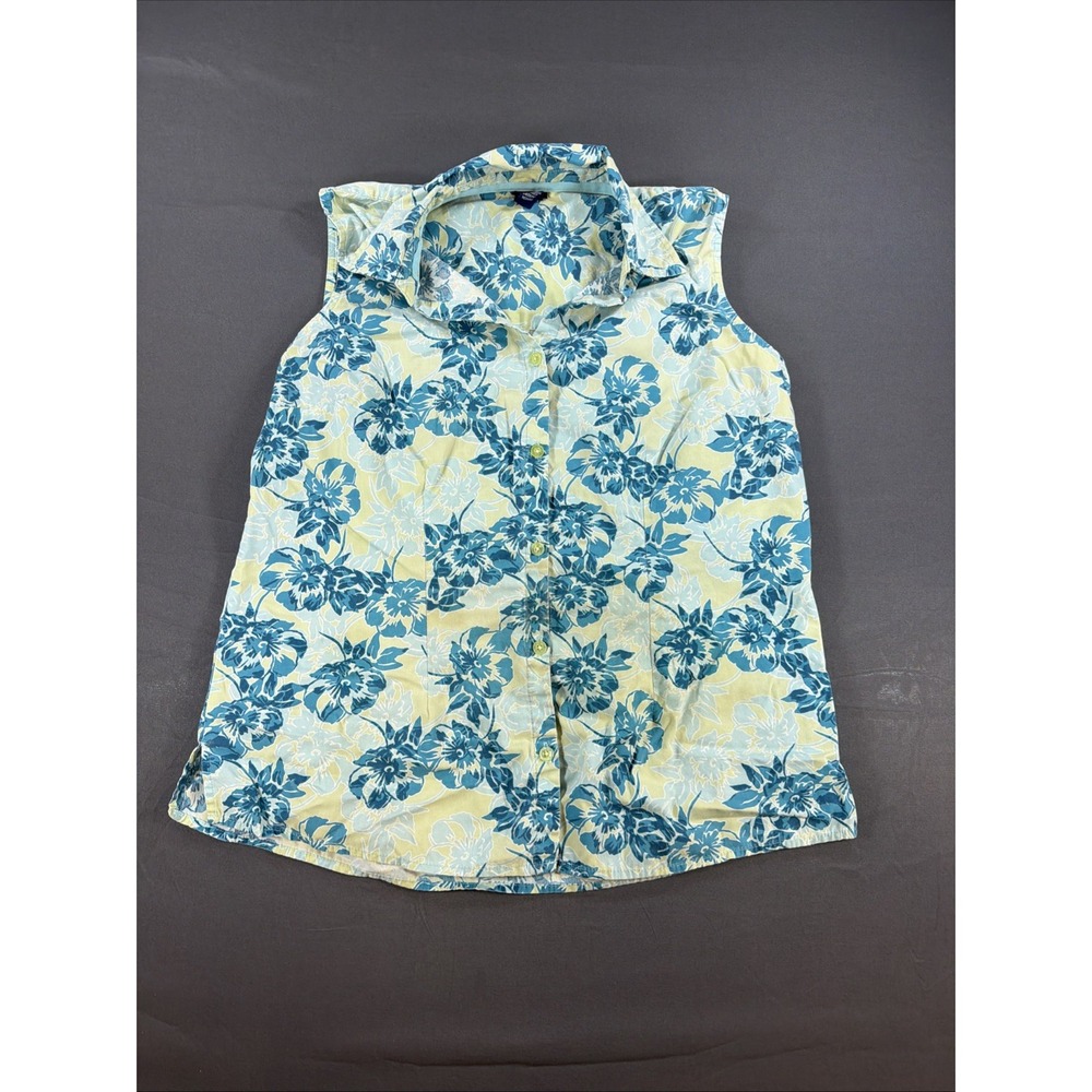Women Floral Button Up Shirtsleeve Shirt  Medium